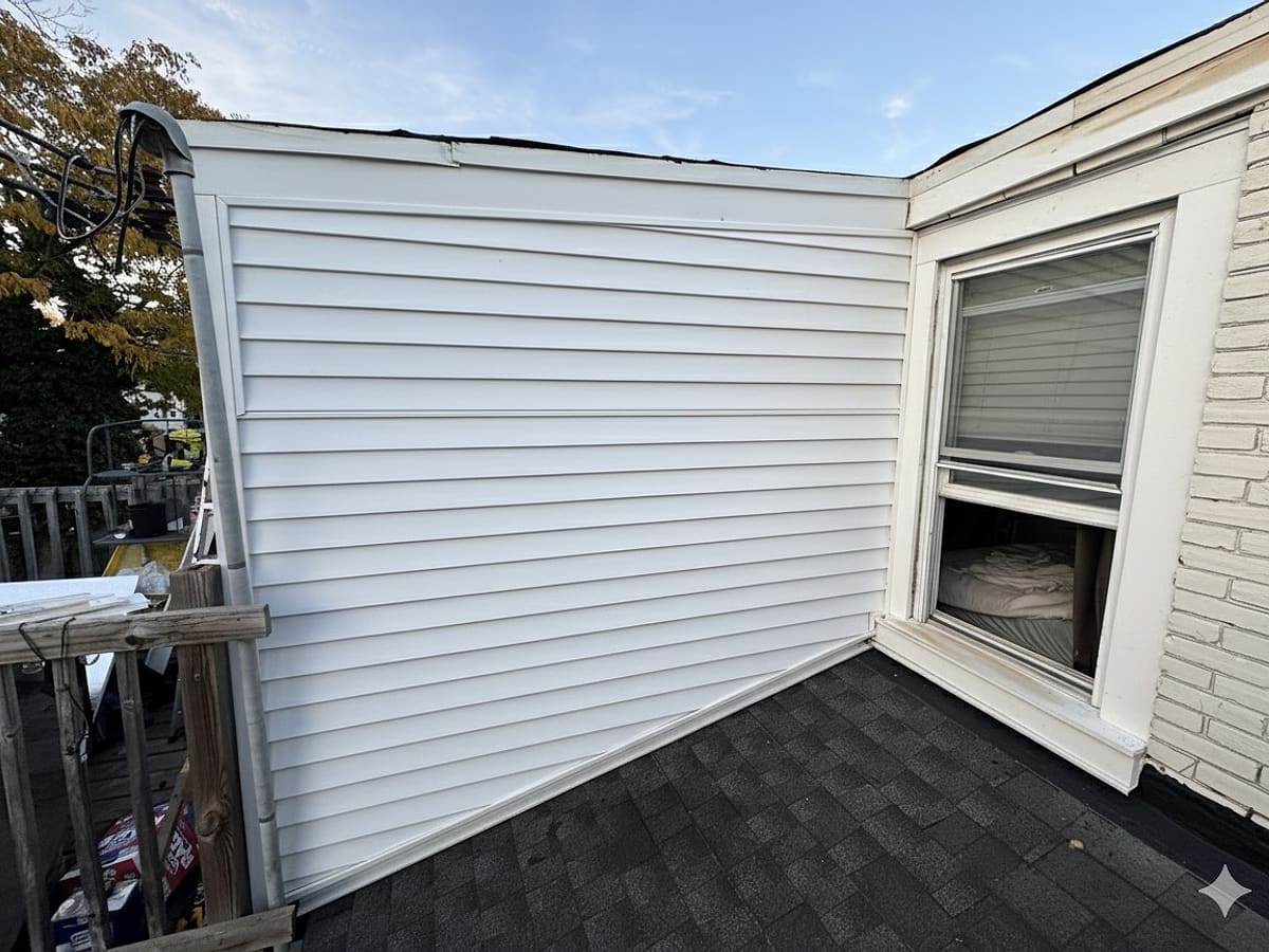 New vinyl siding installed